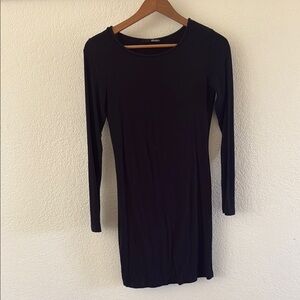 Lulu's Black Long Sleeve Sheath Dress